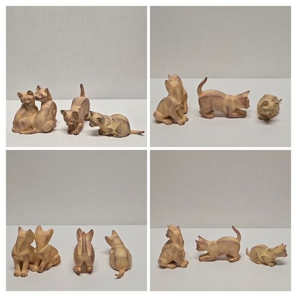 Border Fine Arts Cubist Cat Playing Kitten Figurine Set Of 3 - Picture 5 of 9